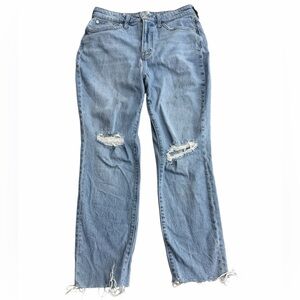 Madewell The Curvy Perfect Vintage Jean‎ Size 29 Distressed Ripped Light Wash